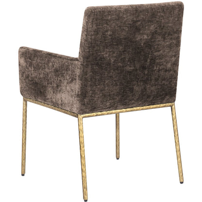 Reeves Brown Chenille Fabric Dining Chair, Set of 2