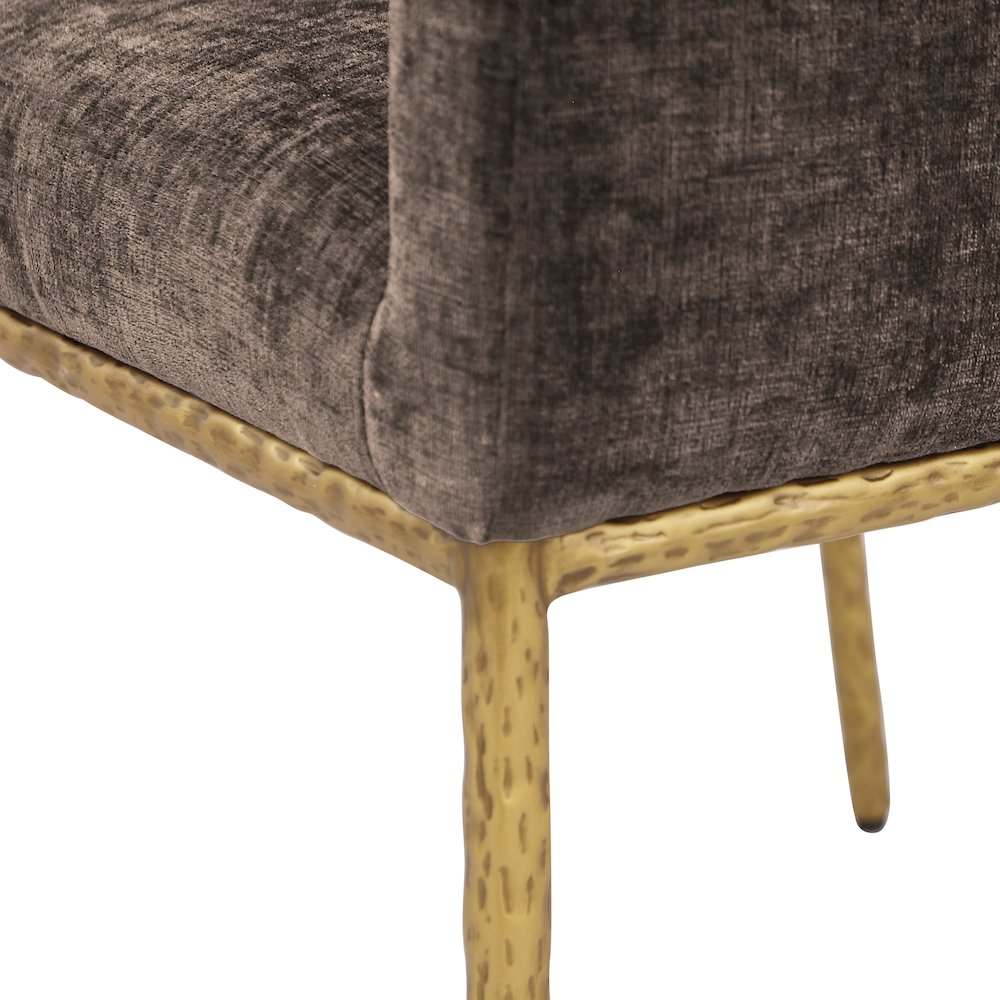 Reeves Brown Chenille Fabric Dining Chair, Set of 2