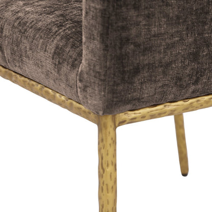 Reeves Brown Chenille Fabric Dining Chair, Set of 2
