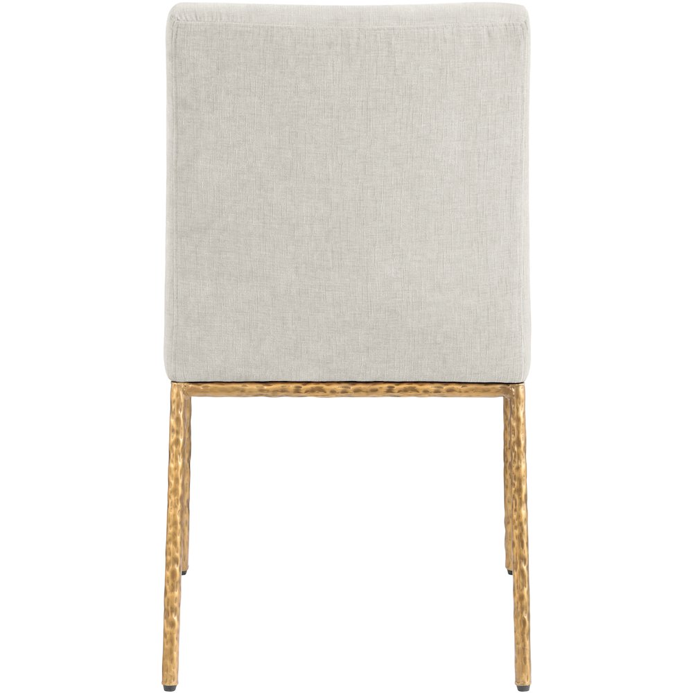 Reeves Cream Chenille Fabric Upholstered Dining Side Chair, Set of 2
