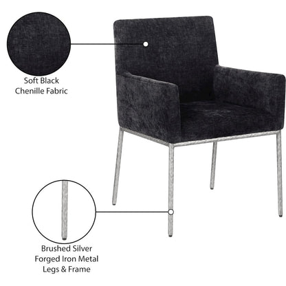 Reeves Black Chenille Fabric Dining Chair, Set of 2