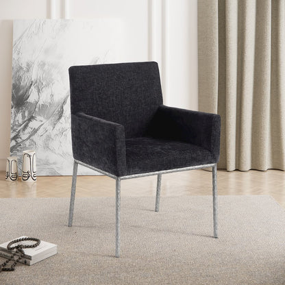 Reeves Black Chenille Fabric Dining Chair, Set of 2