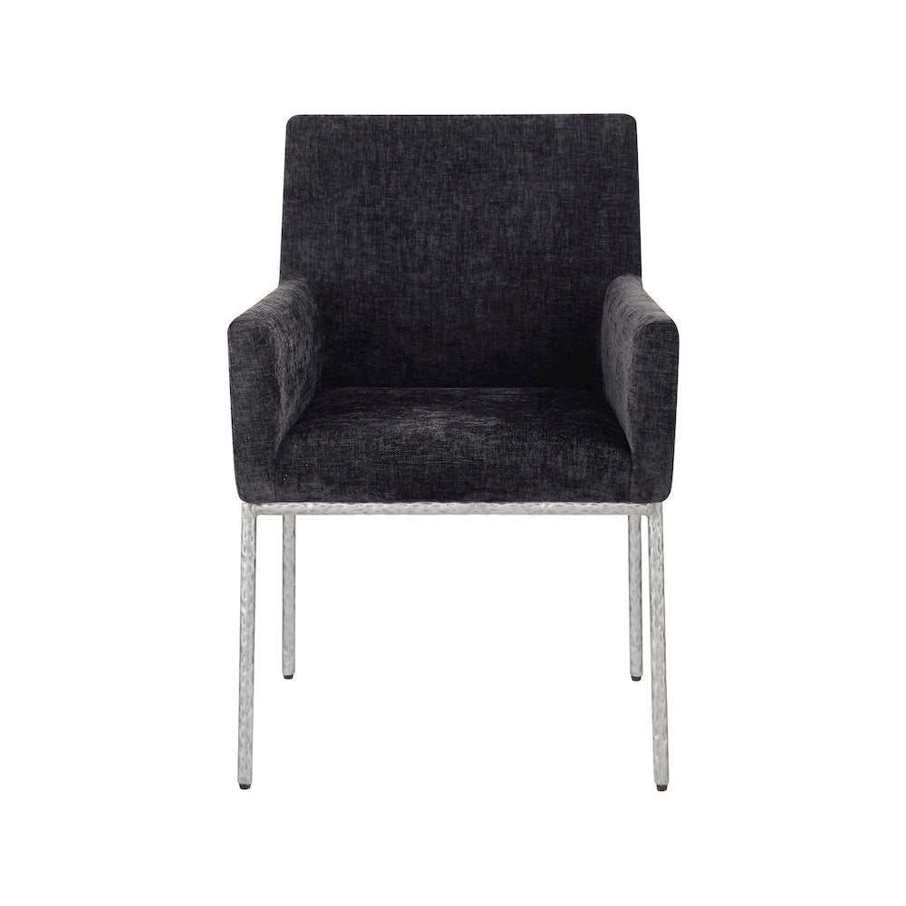 Reeves Black Chenille Fabric Dining Chair, Set of 2
