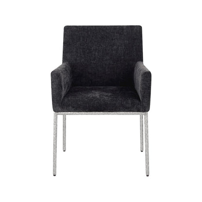 Reeves Black Chenille Fabric Dining Chair, Set of 2