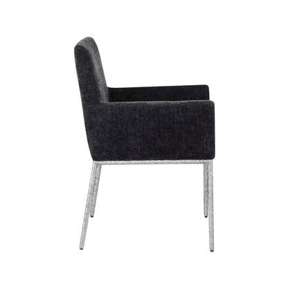 Reeves Black Chenille Fabric Dining Chair, Set of 2