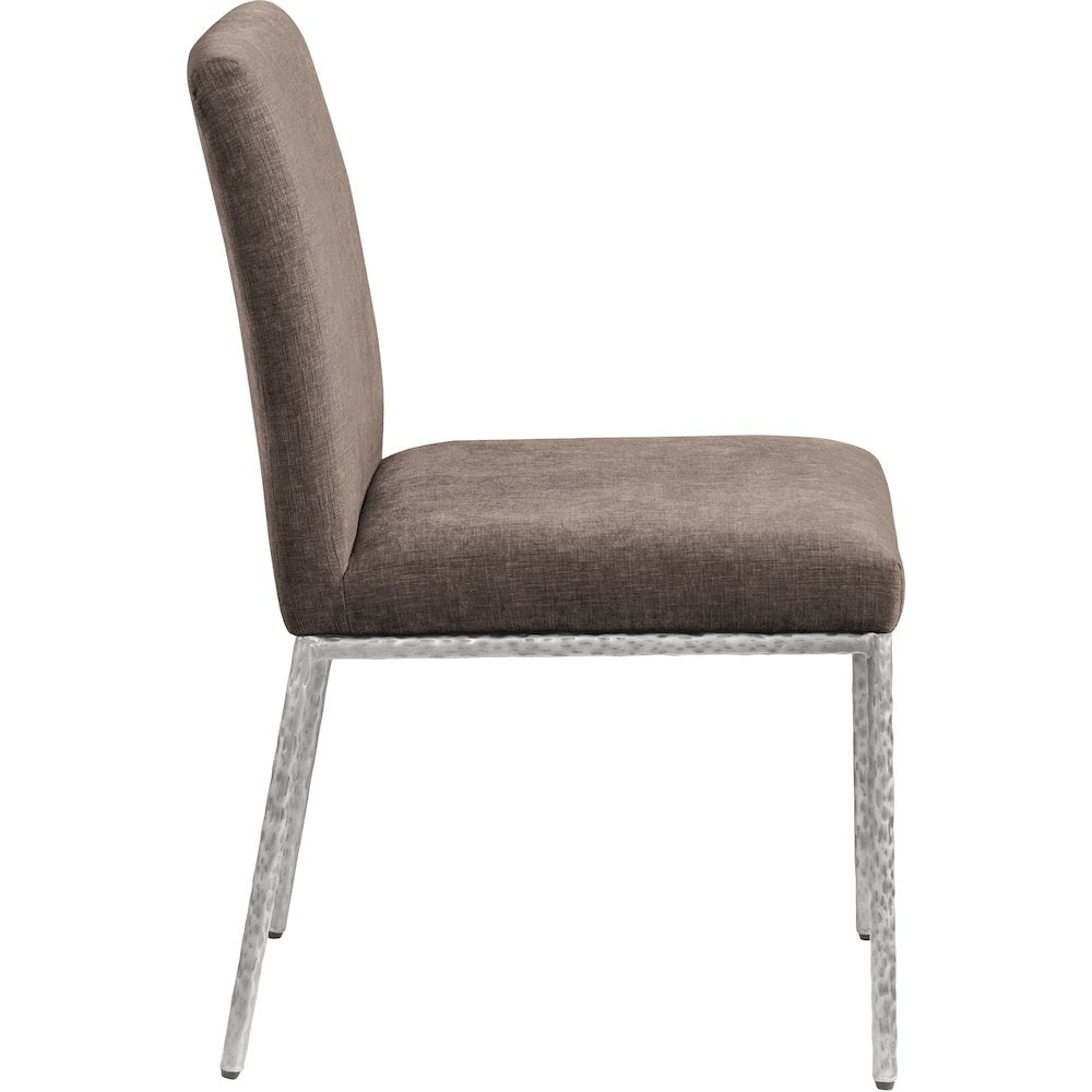 Reeves Brown Chenille Fabric Upholstered Dining Side Chair, Set of 2