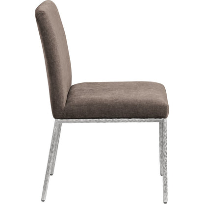 Reeves Brown Chenille Fabric Upholstered Dining Side Chair, Set of 2
