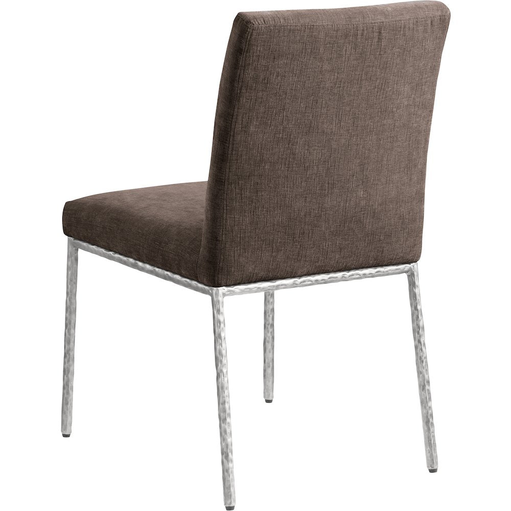 Reeves Brown Chenille Fabric Upholstered Dining Side Chair, Set of 2