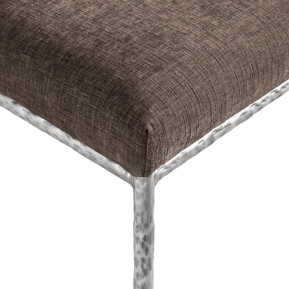 Reeves Brown Chenille Fabric Upholstered Dining Side Chair, Set of 2