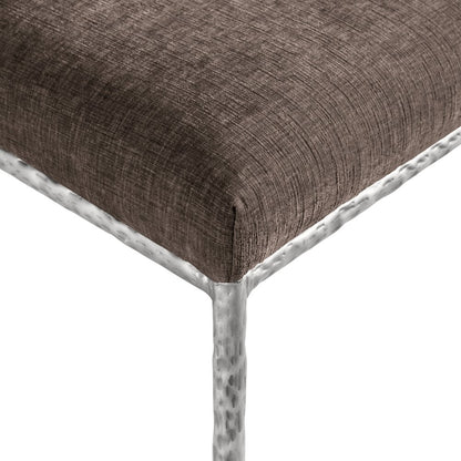 Reeves Brown Chenille Fabric Upholstered Dining Side Chair, Set of 2
