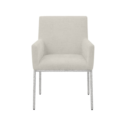 Reeves Cream Chenille Fabric Dining Chair, Set of 2