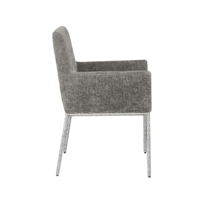 Reeves Grey Chenille Fabric Dining Chair, Set of 2