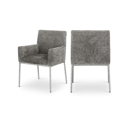 Reeves Grey Chenille Fabric Dining Chair, Set of 2