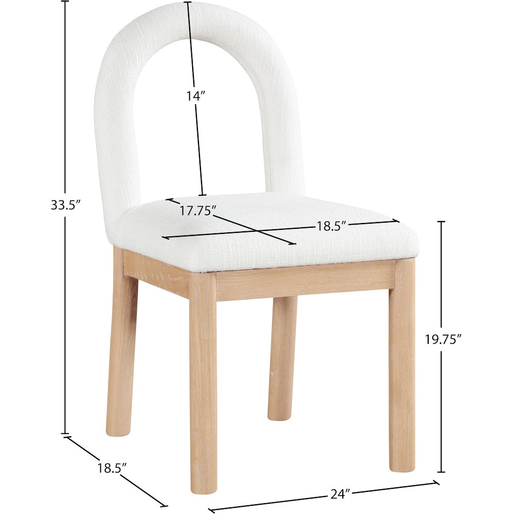 Conrad Cream Linen Textured Fabric Dining Chair