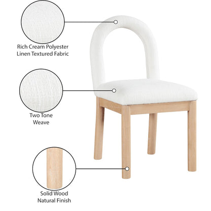 Conrad Cream Linen Textured Fabric Dining Chair