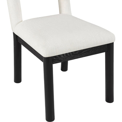 Conrad Cream Linen Textured Fabric Dining Chair