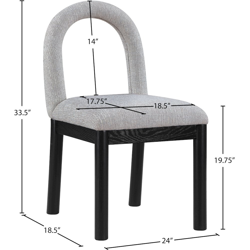 Conrad Grey Linen Textured Fabric Dining Chair