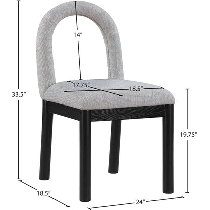 Conrad Grey Linen Textured Fabric Dining Chair
