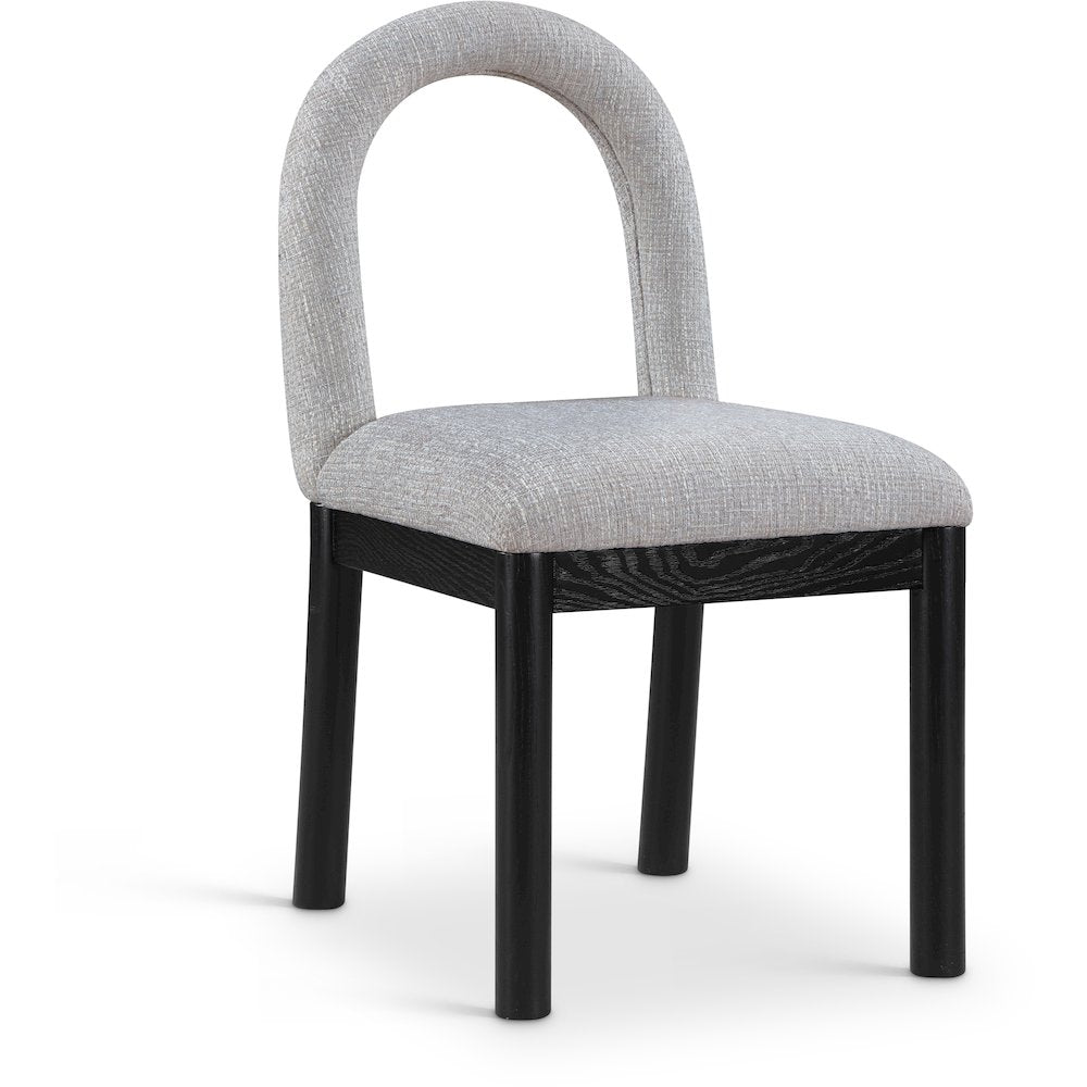 Conrad Grey Linen Textured Fabric Dining Chair