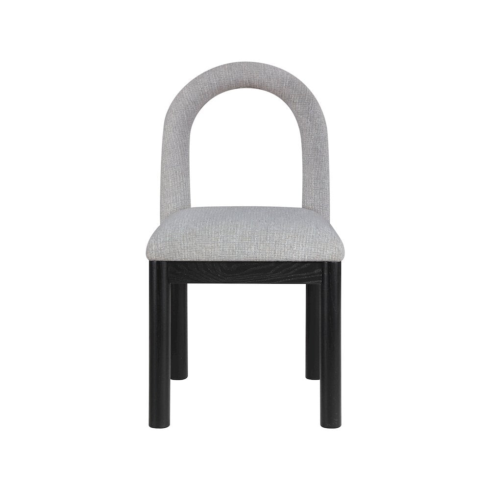 Conrad Grey Linen Textured Fabric Dining Chair