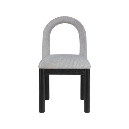 Conrad Grey Linen Textured Fabric Dining Chair