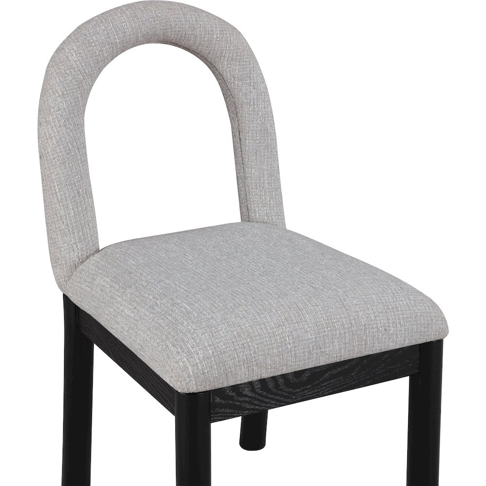 Conrad Grey Linen Textured Fabric Dining Chair