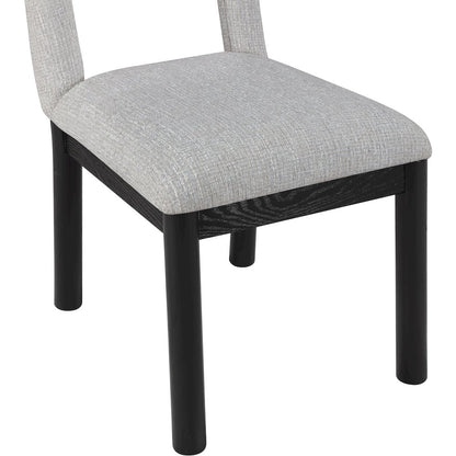 Conrad Grey Linen Textured Fabric Dining Chair