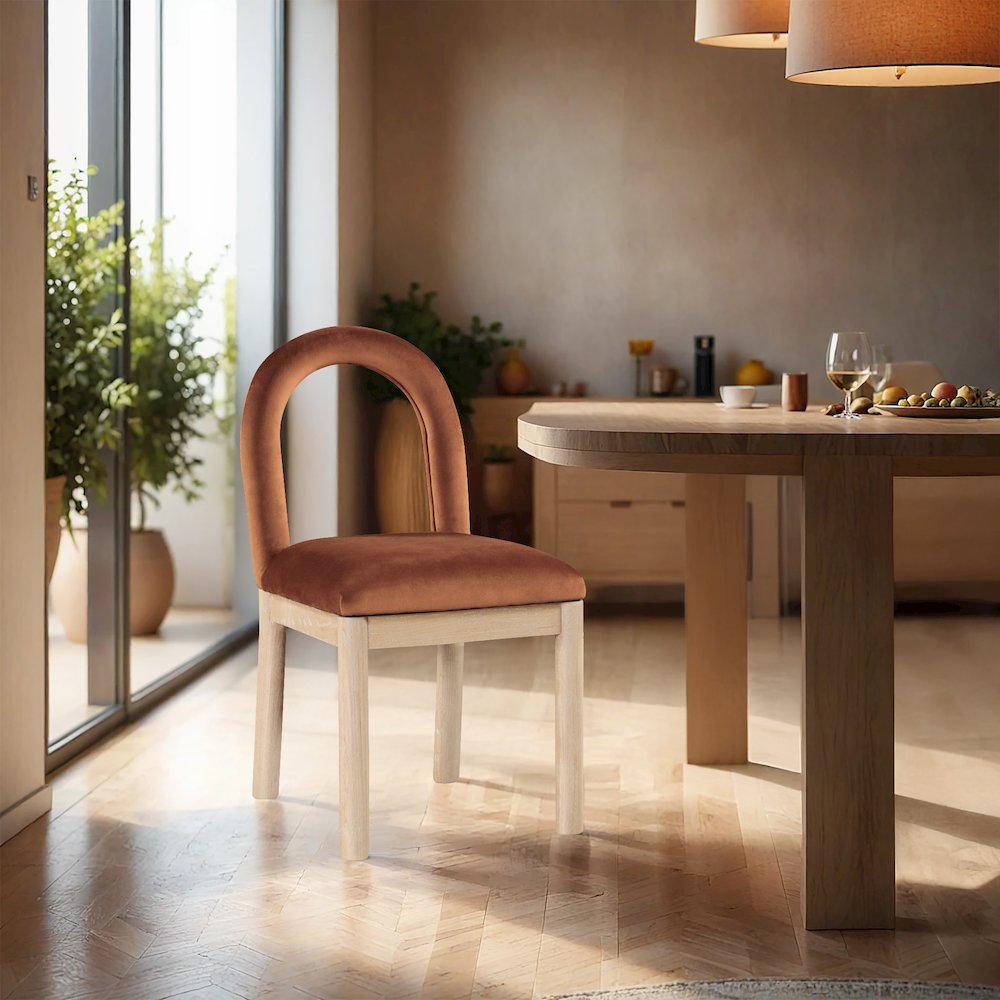Conrad Cognac Velvet Dining Chair