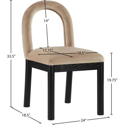 Conrad Beige Velvet Dining Chair