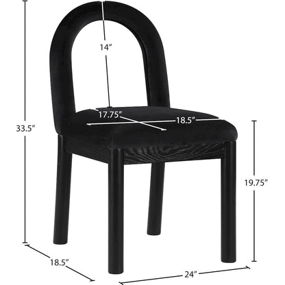 Conrad Black Velvet Dining Chair