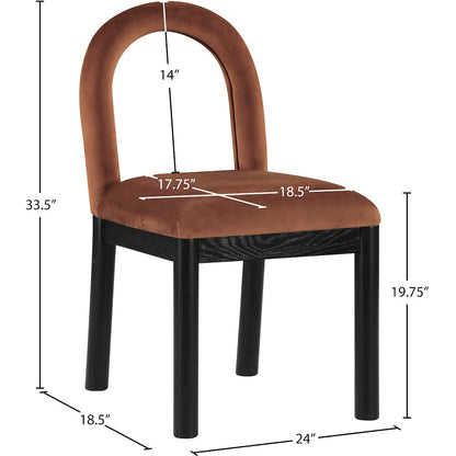 Conrad Cognac Velvet Dining Chair