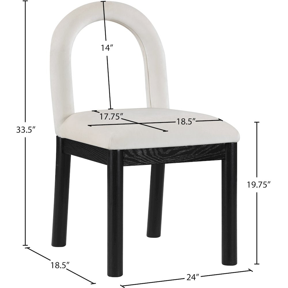 Conrad Cream Velvet Dining Chair