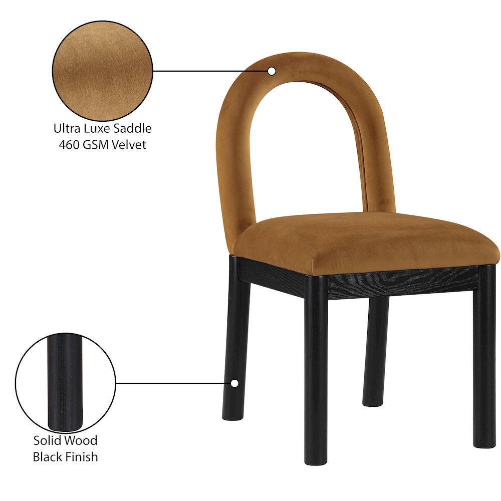 Conrad Saddle Velvet Dining Chair