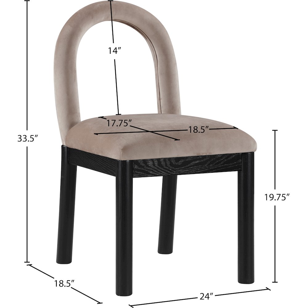 Conrad Taupe Velvet Dining Chair