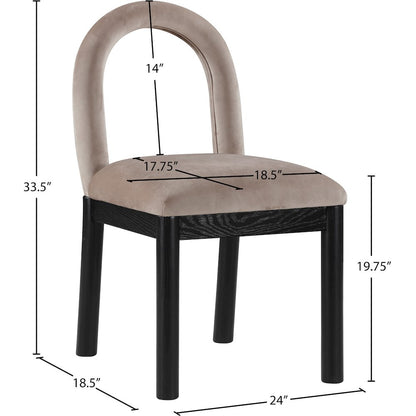 Conrad Taupe Velvet Dining Chair