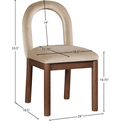 Conrad Beige Velvet Dining Chair