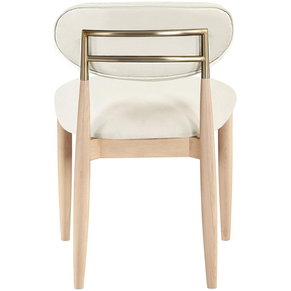 Riccio Cream Vegan Leather Upholstered Dining Side Chair, Set of 2