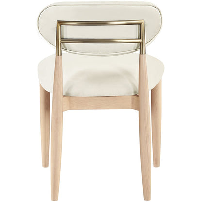 Riccio Cream Vegan Leather Upholstered Dining Side Chair, Set of 2