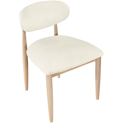 Riccio Cream Vegan Leather Upholstered Dining Side Chair, Set of 2