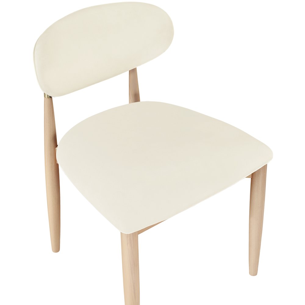 Riccio Cream Vegan Leather Upholstered Dining Side Chair, Set of 2