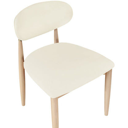 Riccio Cream Vegan Leather Upholstered Dining Side Chair, Set of 2