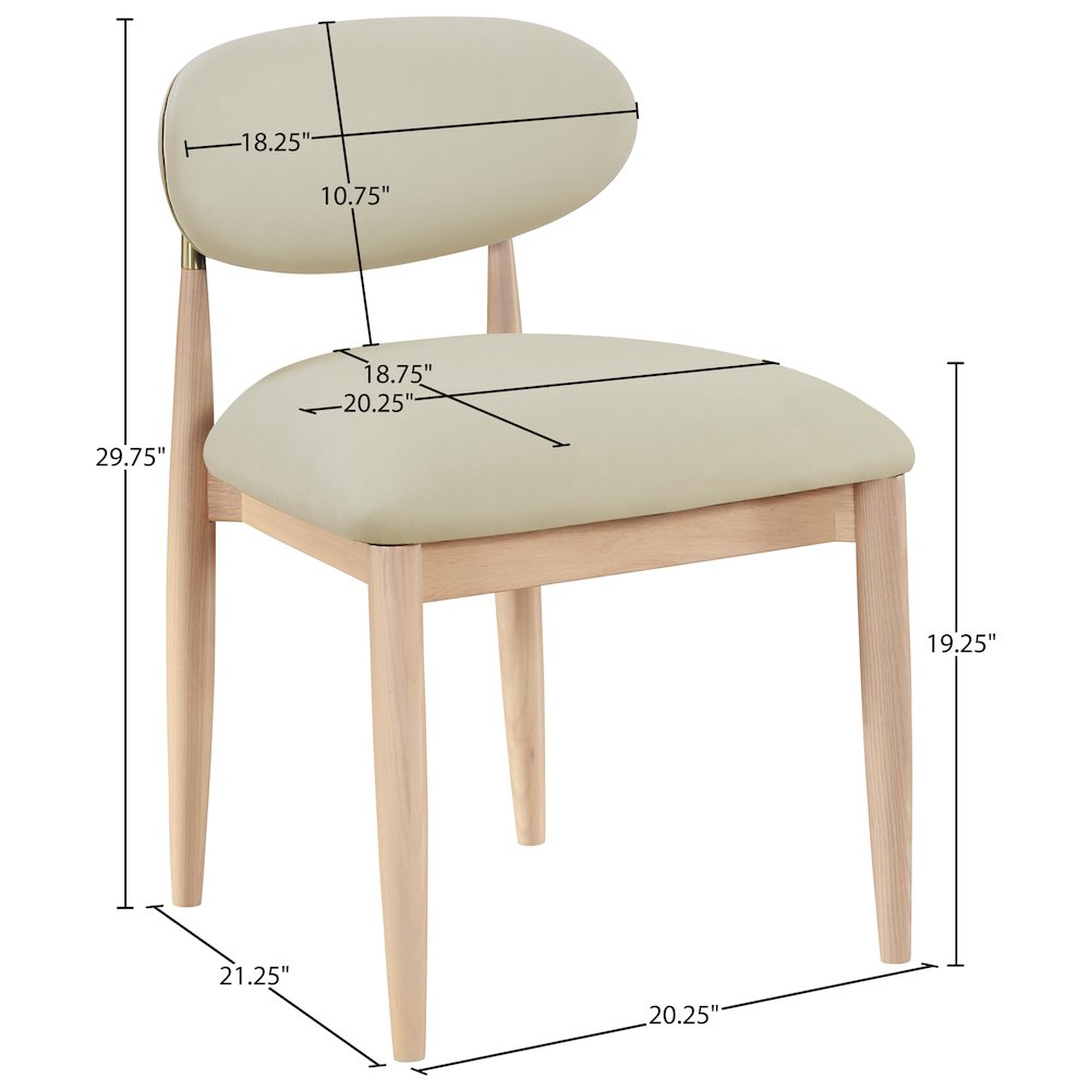 Riccio Taupe Vegan Leather Upholstered Dining Side Chair, Set of 2