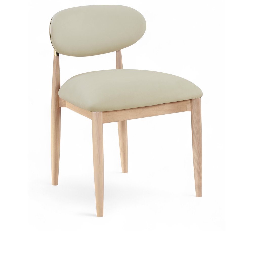 Riccio Taupe Vegan Leather Upholstered Dining Side Chair, Set of 2
