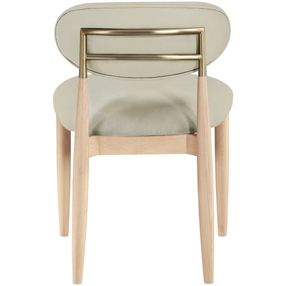 Riccio Taupe Vegan Leather Upholstered Dining Side Chair, Set of 2