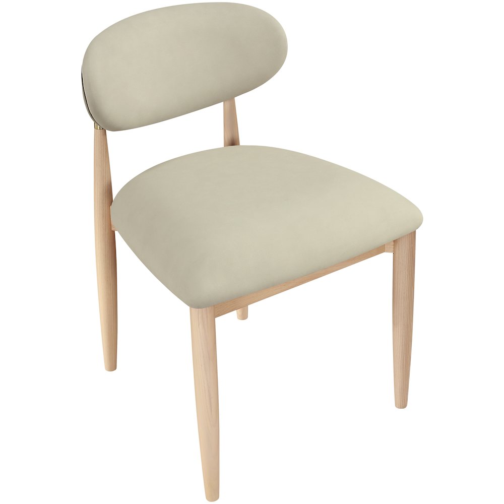 Riccio Taupe Vegan Leather Upholstered Dining Side Chair, Set of 2