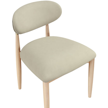 Riccio Taupe Vegan Leather Upholstered Dining Side Chair, Set of 2