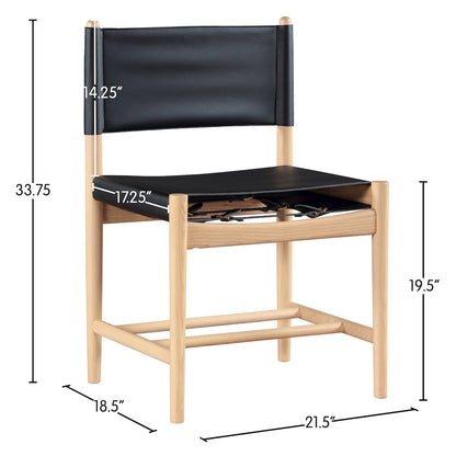 Rawlins Black Vegan Leather Upholstered Dining Chair, Set of 2