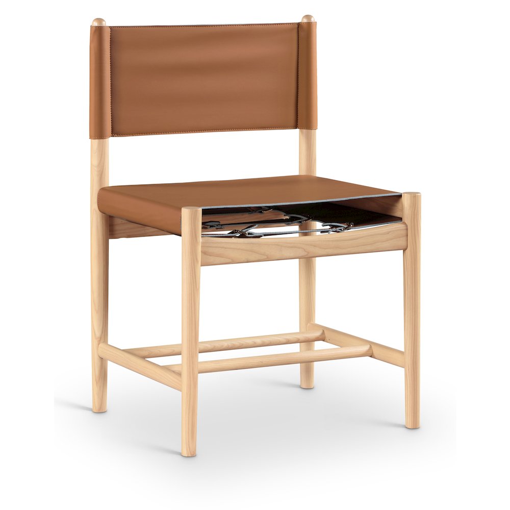 Rawlins Cognac Vegan Leather Upholstered Dining Chair, Set of 2