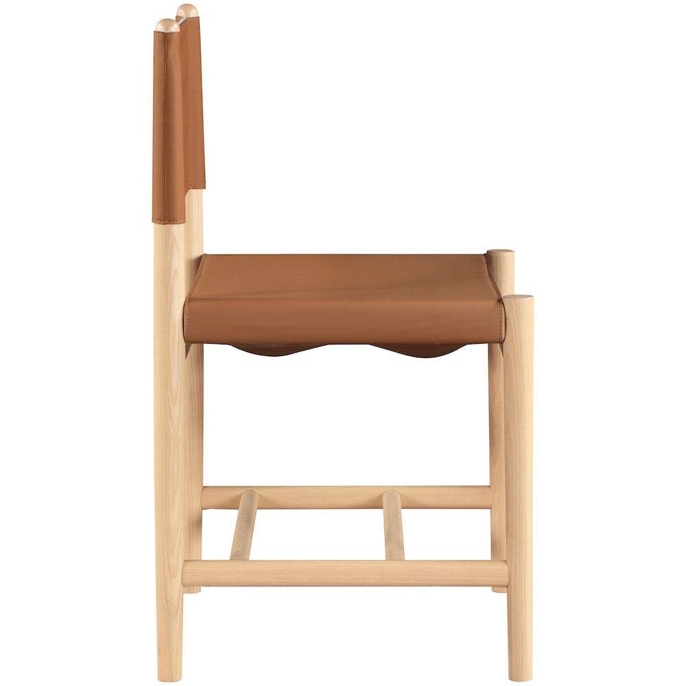 Rawlins Cognac Vegan Leather Upholstered Dining Chair, Set of 2
