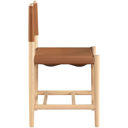 Rawlins Cognac Vegan Leather Upholstered Dining Chair, Set of 2